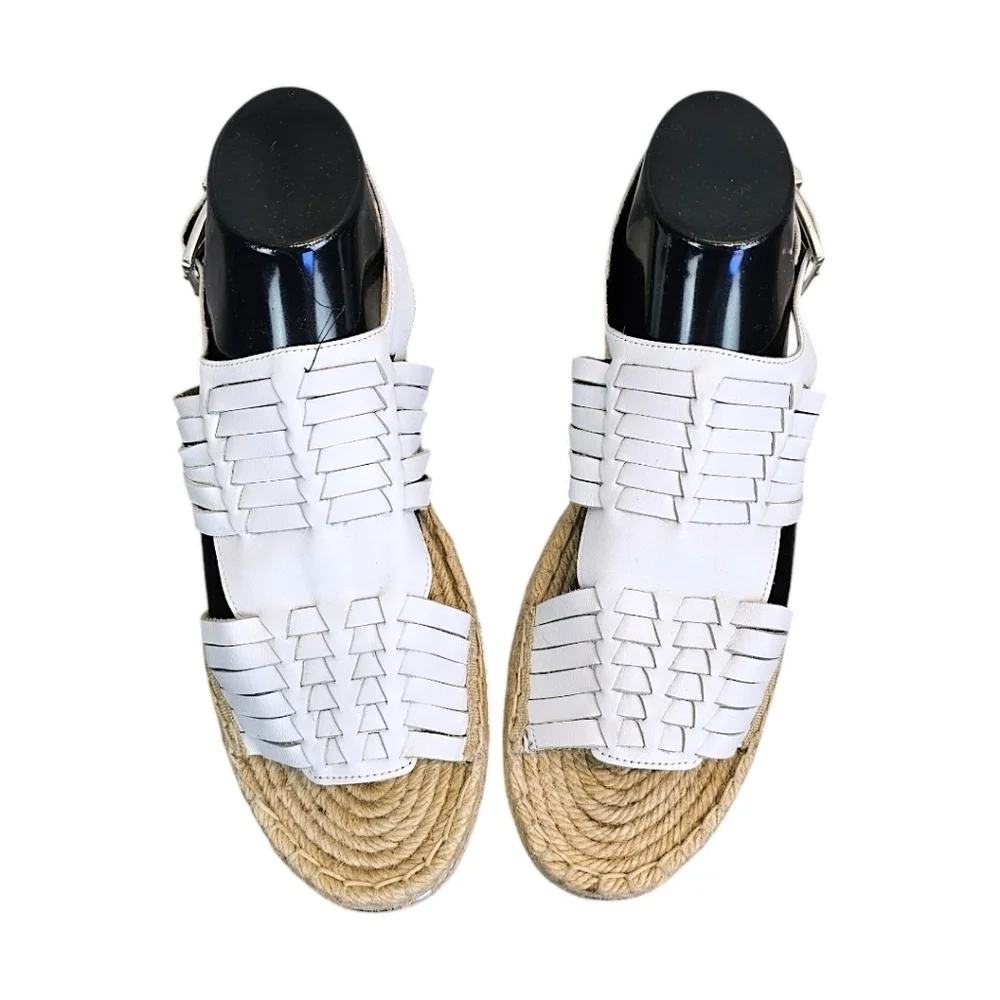 Rebecca Minkoff Womens Gabriel Espadrille Platform Sandals Sz 10 White Beachy